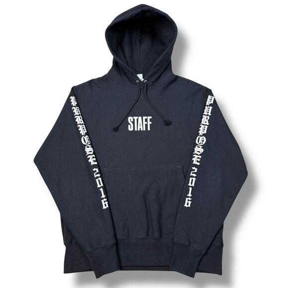 Justin Bieber Purpose Tour 2016 Staff Hoodie Medium Champion Reverse Weave Black - Picture 1 of 9